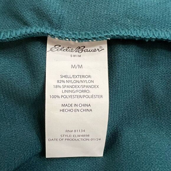 NWT Eddie Bauer One Piece Swimsuit Women’s Medium Bathing Suit Green High Neck - Picture 14 of 16